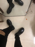 井迈【牛皮】切尔西靴男靴英伦风马丁靴高帮皮鞋烟筒靴潮春秋款靴子男 黑色中帮603【春夏款】 38 皮鞋码（=运动鞋39） 实拍图