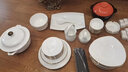 NINE CRANES现代轻奢景德镇骨瓷碗碟套装家用搬家礼物碗盘组合高档餐具套装 【80件10人套装】可微波炉消毒柜 实拍图