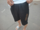 YOOOURTHING冰丝短裤男士夏季薄款潮牌宽松直筒外穿速干沙滩运动休闲五分中裤 黑色 2XL (建议120-140斤) 实拍图