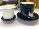 天喜（TIANXI）茶杯陶瓷水杯茶水分离过滤内胆带盖男士家用办公泡茶杯子 空谷幽兰三件套+杯碟 实拍图