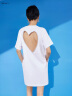 MO&Co.【会员专享折扣】夏爱心露背连衣裙棉质小众设计高级感MBB2DRS023 漂白色 M/165 晒单实拍图