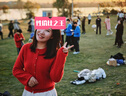 Olrain欧芮儿红色毛衣开衫女春装高级感圆领亲肤绒显瘦针织衫女 酒红色 S 实拍图