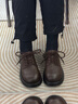 卓诗尼小皮鞋女2025年秋季新款英伦风系带黑色复古乐福鞋子厚底单鞋女 棕色 37 实拍图