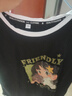 真维斯（JEANSWEST）短袖t恤女夏季新款纯棉女装上衣服撞色宽松ins风小个子女生半袖衫 天蓝 抱猫女孩 L 实拍图