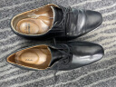 Clarks其乐泰顿系列男士德比鞋新郎鞋布洛克正装商务舒适皮鞋男百搭牛皮 黑色 261103508 （加宽楦） 42.5 实拍图