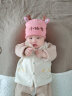 贝娜茜婴儿帽子秋冬款男宝宝女婴幼儿可爱6-12个月新生儿胎帽毛线帽冬季 MX727-粉色 单买帽子 0-18个月（37-48CM） 实拍图