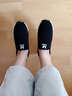 福顺缘春秋新款老北京布鞋运动休闲坡跟一脚蹬套脚女鞋透气内增高厚底舒适运动女单鞋乐福鞋 黑色 37 实拍图