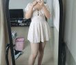 安与·洛施琪仙女范可爱日系少女甜美遮肚显瘦温泉保守学生泳衣女 米白色 XL( 建议115-125斤 ) 实拍图