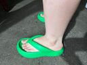 IQGD拖鞋女人字拖沙滩凉拖鞋外穿简约夏季E3004 深绿 40-41  实拍图