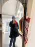 帕什 羊绒围巾女100%山羊绒镂空花型百搭围脖针织披肩PS-45 波尔多红 实拍图