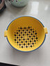 plazotta seit 1893德国  加厚双层洗菜篮厨房洗菜盆 沥水篮 创意客厅果盆 水果篮 小号蓝黄圆形（普通）1个2000ml 实拍图