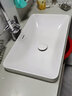 INVIIL台中盆半嵌入式台上盆洗手盆陶瓷面盆家用方洗脸盆 艺术盆台上盆 D款：方盆低薄台中5030白色 单盆(送下水) 实拍图