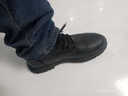 红蜻蜓男鞋秋冬季新款马丁靴男士皮鞋真皮加绒棉靴子百搭高帮休闲工装鞋 黑色普通款 40 实拍图