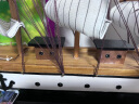 墨斗鱼白色帆船礼品模型木质摆件办公室开业书房职场礼物装饰仿真实木 实拍图