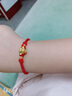 纯福黄金 黄金生肖牛转运珠手链情侣红绳手链999硬金足金宝宝本命年满月礼 G款/生肖猴+2粒金珠 如图 实拍图