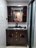 拜伦皇廷 新中式橡木浴室柜组合智能镜岩板洗手池洗脸盆洗漱台卫浴柜定制 奢华玻璃门款【灯光+除雾+时间】 100CM两门三抽 实拍图