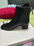 他她（TATA）加绒粗跟通勤时装靴女靴羊皮休闲短靴子冬季新款7AC56DD4无库存 黑色（绒里） 38 实拍图