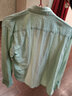 东枫棉麻长袖衬衫男简约纯色小清新休闲外套男时尚舒适透气潮流衬衣男 水绿色 XL （135-150斤） 实拍图
