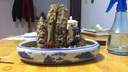 石光小站假山盆景摆件吸水石上水石鱼缸微景观多肉陶瓷装饰品造景小摆件 弯台阶 实拍图