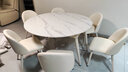 左客左家（ZUOKEZUOJIA）岩板餐桌可伸缩折叠法式家用小户型奶油风抽拉式圆桌餐桌椅组合 亮面伸缩餐桌+6把贝壳椅 实拍图