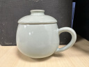 雅瓷汝窑喝茶杯会议室泡茶杯陶瓷办公水杯带盖汝瓷茶杯小青杯礼盒装 实拍图
