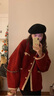 妍莉芬2025年新款秋季女装红色外套穿搭衣服小香风连衣裙女套装裙子秋冬 外套+黑色连衣裙 XL 实拍图