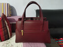 袋鼠品牌中年妈妈手提包真皮包包女包2025新款时尚牛皮斜挎包红色婚包 酒红色（礼盒+手包卡包） 实拍图