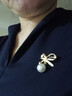 飞花  别针固定衣服韩版简约珍珠胸针胸花女配饰防走光扣针百搭丝巾扣 蝴蝶结款（金色） 实拍图