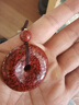 金石灵朱砂吊坠挂坠护身符平安扣男女款晶体砂颗粒本命年项链送生日礼物 原矿晶体砂平安扣（中号） 实拍图