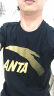 安踏（ANTA）t恤男士短袖夏季薄款圆领潮流大logo纯色舒适透气跑步上衣运动服 大logo-2基础黑色/金标 S/165 实拍图