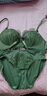嗳婷 聚拢蕾丝性感内衣女文胸套装 无钢圈上托调整型防下垂小胸胸罩 绿色套装(含内裤) 80B -36B 实拍图