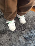 巴布豆（BOBDOG）童鞋男童小白鞋春秋新款韩版儿童鞋子男冬季贝壳头板鞋女 琪尔特白/草地绿-5115（二棉） 26 适合脚长15.4cm 实拍图