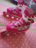 美洲狮（COUGAR） 轮滑鞋可调成人儿童套装溜冰鞋 闪光男女旱冰鞋滑冰鞋 LSG/P6 粉色(八轮全闪)(全套) M(实际31-36码) 实拍图