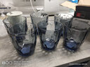 意大利进口玻璃杯家用啤酒果汁杯牛奶饮料杯钻石彩色玻璃水杯含不锈钢杯架套装组合 蓝色470ml6只+杯架+茶盘 实拍图
