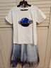 蓝贝妮童装女童夏季套装2025新款女孩裙子短袖洋气夏装儿童衣服大童女装 白色 160 码建议身高150CM 实拍图