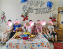 摩多 儿童生日派对一次性桌布宝宝周岁百日装饰加厚peva 彩色气球款 实拍图