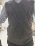 恒源祥100%纯羊毛衫马甲秋冬新款百搭针织背心男休闲V领套头衫上衣 黑灰 2XL 185 实拍图