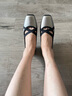 reemoor睿慕芭蕾舞软底蛋卷鞋2026春季新款百搭浅口方头配长裙平底单鞋女 锡灰色 35 实拍图