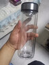希诺（heenoor）玻璃杯男士双层隔热保温办公带过滤泡茶杯家用车载送老公喝水杯子 专柜大容量-6713本色-390ml 实拍图