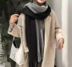 目丸围巾女秋冬季2025披肩加厚韩版百搭可爱学生情侣少女士毛线围脖男 拼色黑灰 实拍图