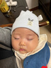 贝肽斯婴儿保暖帽子冬季款棉质胎帽新生儿宝宝0-12月儿童头饰御寒 调皮兔-米色 （双层薄款） 3-12个月 (帽围39-45cm) 实拍图