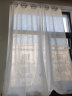 金蝉 窗帘免打孔窗纱现代简约北欧卧室客厅阳台伸缩杆窗纱简易帘 丝缕-白色【含伸缩杆】 适用宽1.1-1.6米窗帘1.2*1.8两片 实拍图