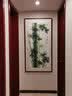 悠弦竹子挂画客厅竹报平安玄关装饰画手绘竖版字画走廊过道国画水墨画 竹报平安 画框83*163厘米 实拍图