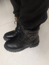 戈耐冬季加绒保暖马丁靴男士真皮防滑内增高帮皮鞋男鞋子雪地靴子男靴 黑色 头层牛皮【增高+羊毛混绒】 40 码(250mm) 实拍图