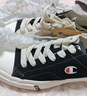 Champion美国冠军板鞋女男 日系休闲撞色简约百搭帆布鞋24FWK05 黑色 42  实拍图