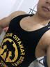 墨立方  运动背心夏季潮健身背心棉圆领透气快干修身无袖T恤上衣运动坎肩健身 黑色/金 165/88A/S 实拍图