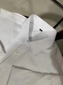 啄木鸟白衬衫男秋冬季新款男士商务休闲纯色免烫长袖衬衫修身职业工作装 白色（款） 常规 XL 实拍图
