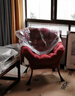 紫叶 懒人沙发椅宿舍椅子家用卧室小沙发椅现代简约单人休闲阳台 B1款酒红色+脚踏（棉麻布） 实拍图