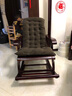 河湟  摇摇椅休闲椅懒人逍遥椅阳台午睡椅老人椅摇摆椅 实木椅 酒红色+坐垫 实拍图