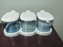 茶花调味盒欧式塑料调味罐套装调料盒厨房用品盐罐瓶 三组装(透明蓝) 实拍图